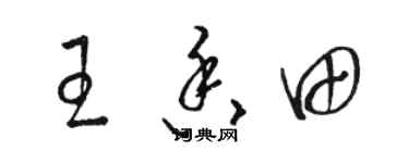 駱恆光王香田草書個性簽名怎么寫