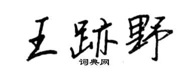 王正良王跡野行書個性簽名怎么寫