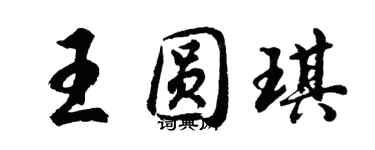 胡問遂王圓琪行書個性簽名怎么寫