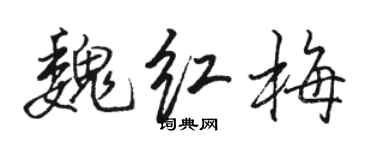 駱恆光魏紅梅行書個性簽名怎么寫