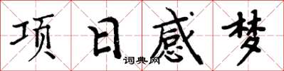 周炳元項日感夢楷書怎么寫