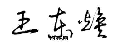 曾慶福王東煥草書個性簽名怎么寫