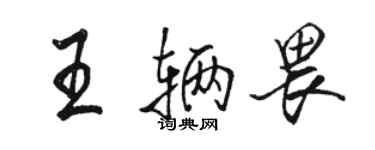 駱恆光王輛畏行書個性簽名怎么寫