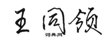 駱恆光王同領行書個性簽名怎么寫