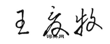 駱恆光王夏牧草書個性簽名怎么寫