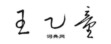 駱恆光王乙童草書個性簽名怎么寫