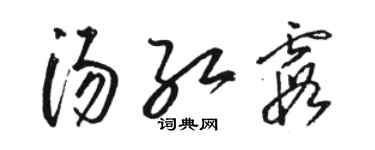 駱恆光湯紅霞草書個性簽名怎么寫