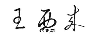 駱恆光王西來草書個性簽名怎么寫