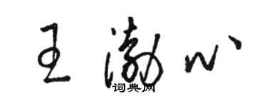 駱恆光王渤心草書個性簽名怎么寫