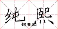 侯登峰純熙楷書怎么寫