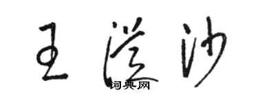 駱恆光王從沙草書個性簽名怎么寫