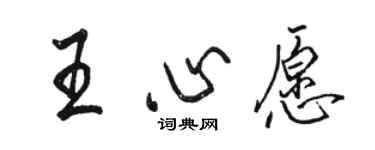 駱恆光王心愿行書個性簽名怎么寫