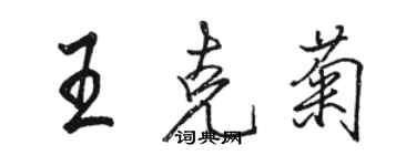 駱恆光王克菊行書個性簽名怎么寫