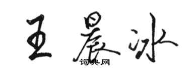 駱恆光王晨冰行書個性簽名怎么寫