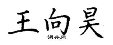 丁謙王向昊楷書個性簽名怎么寫