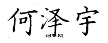 丁謙何澤宇楷書個性簽名怎么寫