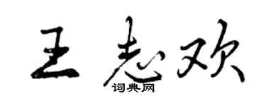 曾慶福王志歡行書個性簽名怎么寫
