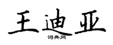 丁謙王迪亞楷書個性簽名怎么寫