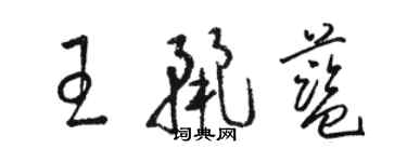 駱恆光王麗藍草書個性簽名怎么寫