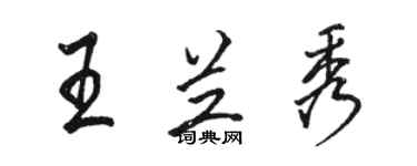 駱恆光王蘭秀行書個性簽名怎么寫