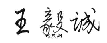 駱恆光王毅誠行書個性簽名怎么寫