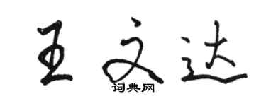 駱恆光王文達行書個性簽名怎么寫