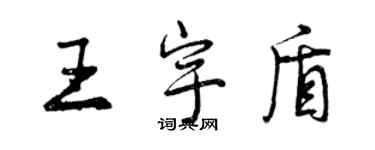 曾慶福王宇盾行書個性簽名怎么寫