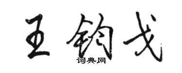 駱恆光王鈞戈行書個性簽名怎么寫