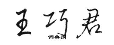 駱恆光王巧君行書個性簽名怎么寫