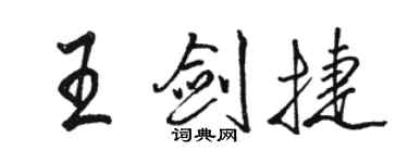 駱恆光王劍捷行書個性簽名怎么寫