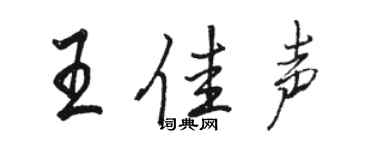 駱恆光王佳聲行書個性簽名怎么寫