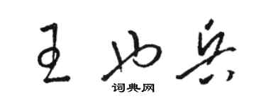 駱恆光王也兵草書個性簽名怎么寫