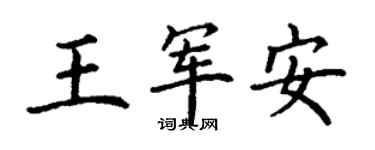 丁謙王軍安楷書個性簽名怎么寫