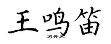 丁謙王鳴笛楷書個性簽名怎么寫