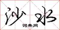 龐中華沙水行書怎么寫