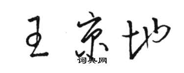 駱恆光王京地草書個性簽名怎么寫