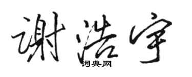 駱恆光謝浩宇行書個性簽名怎么寫