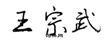 曾慶福王宗武行書個性簽名怎么寫