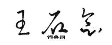 駱恆光王石念草書個性簽名怎么寫