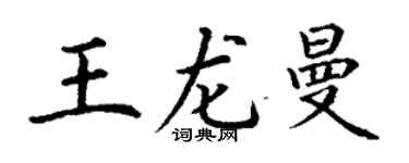 丁謙王龍曼楷書個性簽名怎么寫