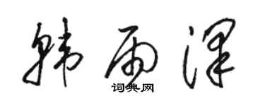 駱恆光韓雨澤草書個性簽名怎么寫