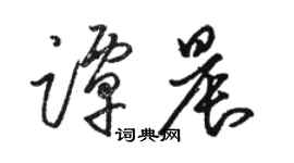 駱恆光譚晨草書個性簽名怎么寫