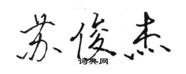 駱恆光蘇俊傑行書個性簽名怎么寫