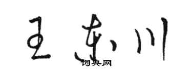 駱恆光王東川草書個性簽名怎么寫