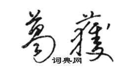 駱恆光葛獲草書個性簽名怎么寫