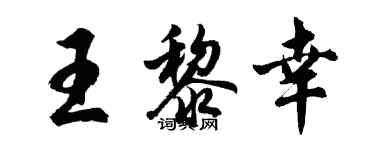 胡問遂王黎幸行書個性簽名怎么寫