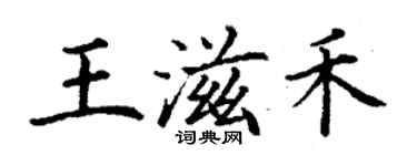 丁謙王滋禾楷書個性簽名怎么寫