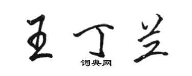 駱恆光王丁蘭行書個性簽名怎么寫