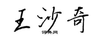 王正良王沙奇行書個性簽名怎么寫