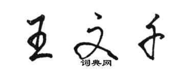 駱恆光王文千行書個性簽名怎么寫